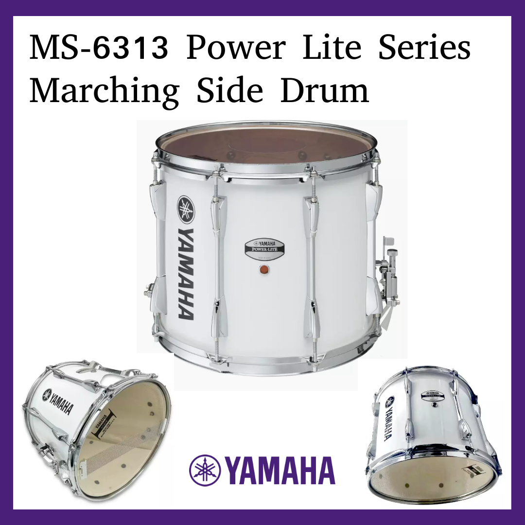 Yamaha MS-6300 Power Lite Series Marching Band Snare Side Drum - White - 13x11 (MS6313W)